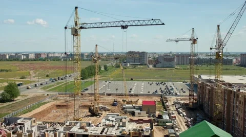 Timelapse building, cranes Stock Footage 50356066