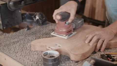 Timelapse of Building A Guitar Stock Footage 126922916
