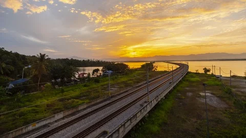 Timelapse Bukit Merah Floating Railway Stock Footage 94220295