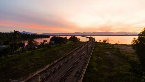 Timelapse Bukit Merah Floating Railway Stock Footage 101384488
