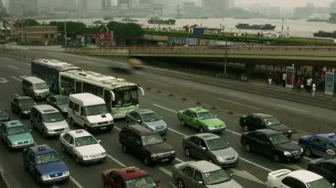 Timelapse The Bund traffic 스톡 동영상 11592228