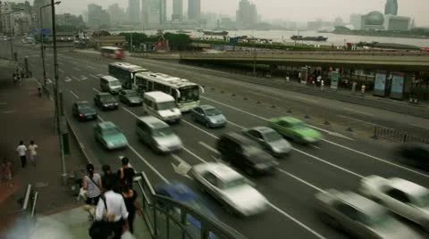 Timelapse The Bund traffic Vídeo Stock 11611191