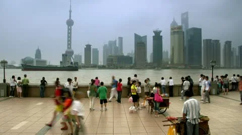Timelapse The Bund traffic Видео 11611198