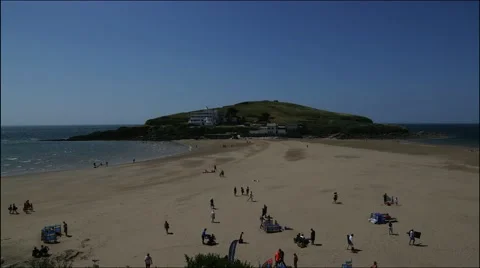 Timelapse - Burgh Island Devon Tidal Island Stock Footage 59865365