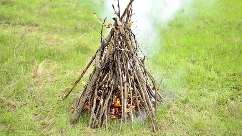 Timelapse of a burning fire Stock Footage 74195658