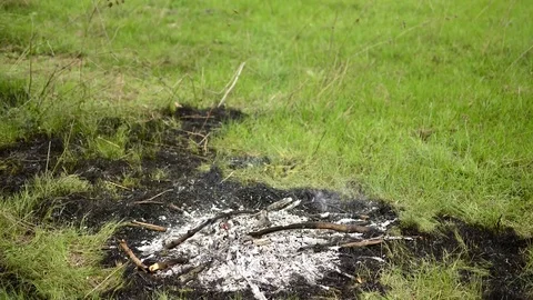 Timelapse of a burning fire in reverse Stock Footage 74200217