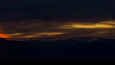 Timelapse of burning sunset fading to black Video stock 81761319