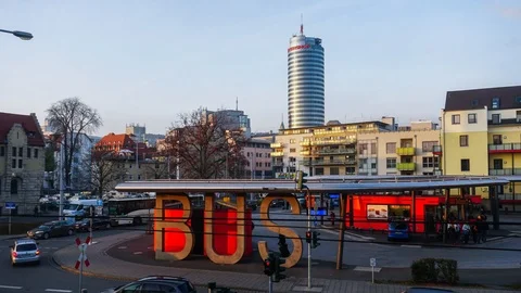 Timelapse bus station 스톡 동영상 89619980