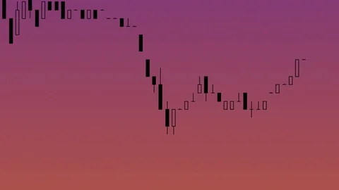 Timelapse business graph. Candlestick chart on color background. Stock Footage 83396516