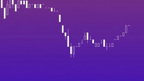 Timelapse business graph. Candlestick chart on color background. Stock Footage 83396641