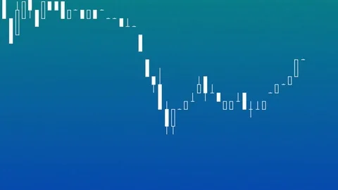 Timelapse business graph. Candlestick chart on color background. Stock Footage 83399745