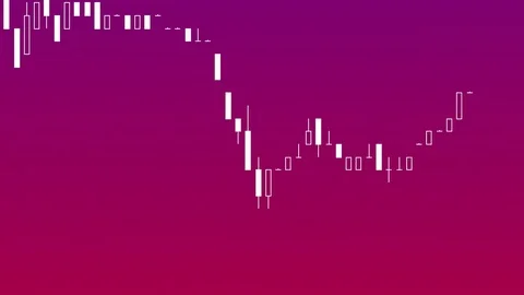 Timelapse business graph. Candlestick chart on color background. Stock Footage 83403466