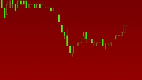 Timelapse business graph. Candlestick chart on color background. Stock Footage 83407412