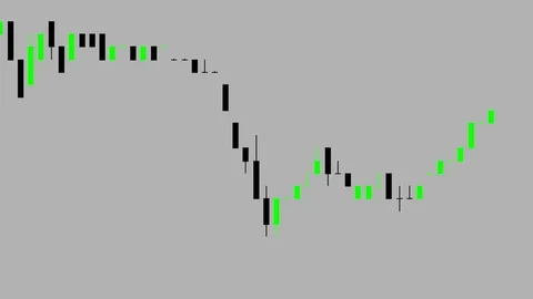Timelapse business graph. Candlestick chart on color background. Stock Footage 83422477