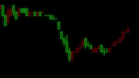 Timelapse business graph. Candlestick chart on color background. Stock Footage 83422677