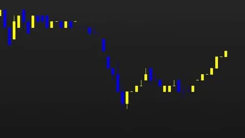 Timelapse business graph. Candlestick chart on color background. Stock Footage 83422857