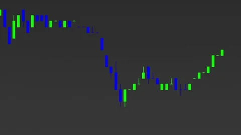 Timelapse business graph. Candlestick chart on color background. Stock Footage 83422863