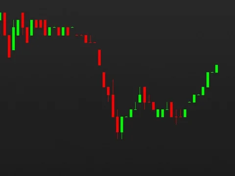 Timelapse business graph. Candlestick chart on color background. Stock Footage 83422961