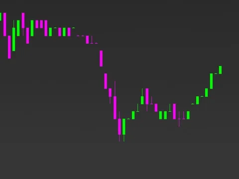Timelapse business graph. Candlestick chart on color background. Stock Footage 83423289