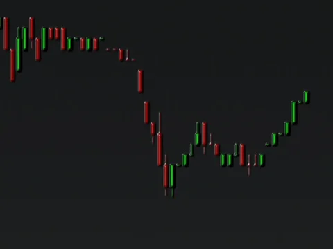 Timelapse business graph. Candlestick chart on color background. Stock Footage 83423384
