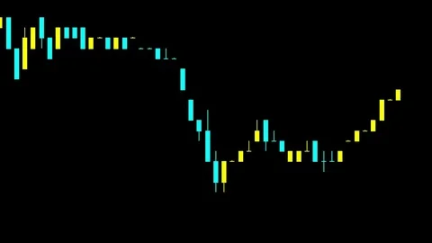 Timelapse business graph. Candlestick chart on color background. Stock Footage 83424134