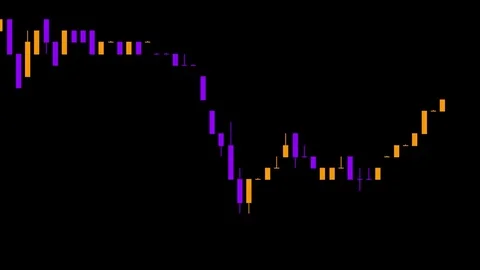 Timelapse business graph. Candlestick chart on color background. Stock Footage 83424150