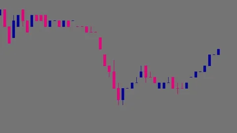 Timelapse business graph. Candlestick chart on color background. Stock Footage 83424162