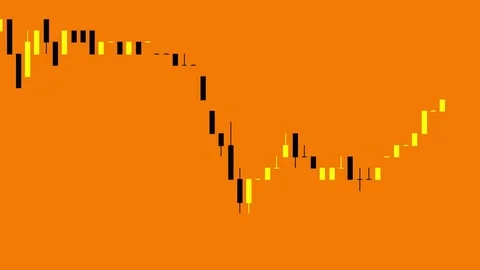 Timelapse business graph. Candlestick chart on color background. Stock Footage 83424164