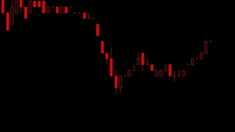 Timelapse business graph. Candlestick chart on color background. Stock Footage 83424175