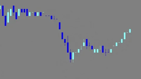 Timelapse business graph. Candlestick chart on color background. Stock Footage 83424203