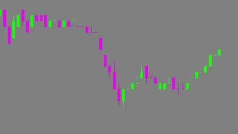 Timelapse business graph. Candlestick chart on color background. Stock Footage 83424256