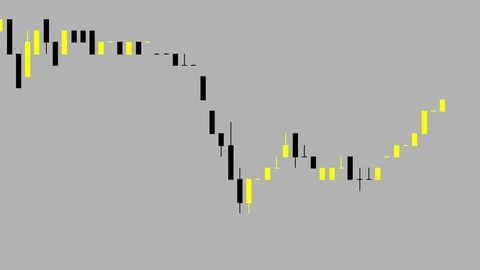 Timelapse business graph. Candlestick chart on color background. Stock Footage 83424755