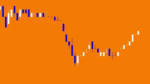 Timelapse business graph. Candlestick chart on color background. Stock Footage 83424772