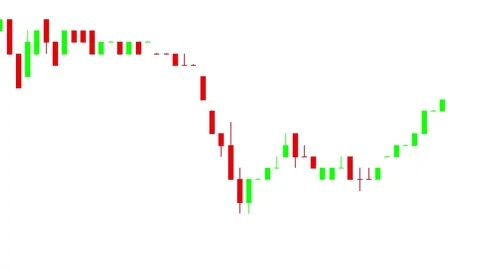 Timelapse business graph. Candlestick chart on color background. Stock Footage 83424790