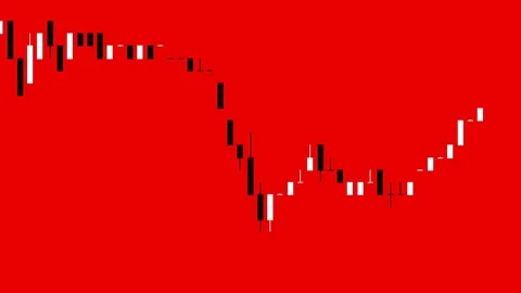 Timelapse business graph. Candlestick chart on color background. Stock Footage 83424797