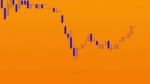 Timelapse business graph. Candlestick chart on color background. Stock Footage 83425250