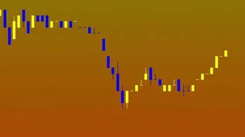 Timelapse business graph. Candlestick chart on color background. Stock Footage 83425300
