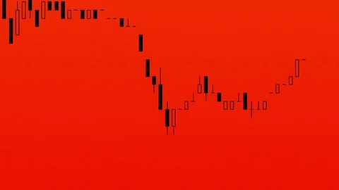 Timelapse business graph. Candlestick chart on color background. Stock Footage 83425374