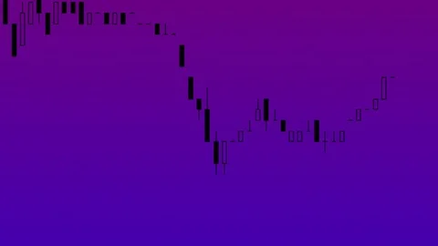 Timelapse business graph. Candlestick chart on color background. Stock Footage 83425414