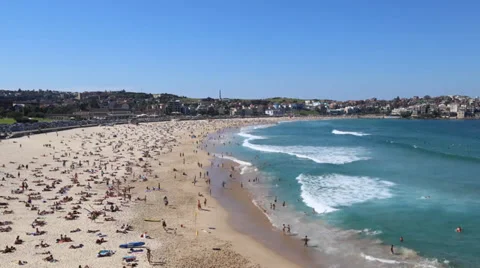 Timelapse Busy Beach Summer Stock Footage 34262465