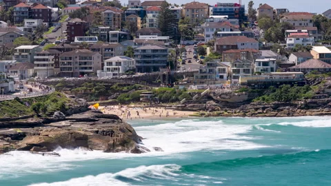Timelapse Of A Busy Beachside Suburb In Sydney Australia Stock Footage 233854155