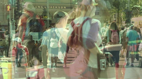 Timelapse busy Crowd Animation Stock Footage 34147198