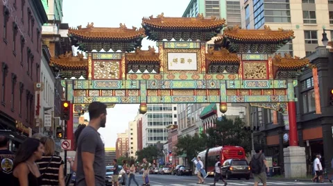 Timelapse of busy intersection in China town closeup Stock Footage 67291213