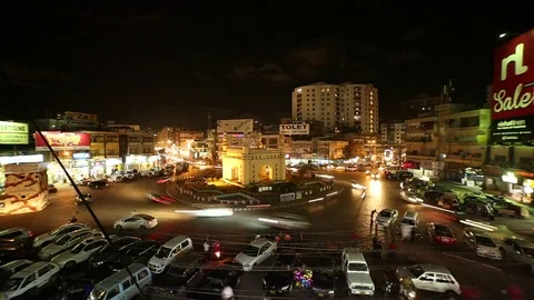 Timelapse: Busy intersection Video stock 76323573