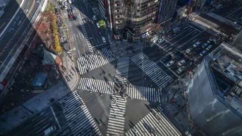 Timelapse of Busy Intersection in Ginza, a Popular Shopping Area of Tokyo, Japan Vidéo 270186655