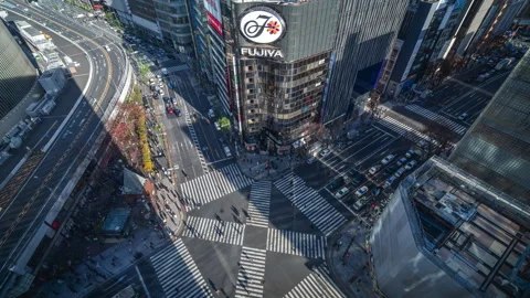 Timelapse of Busy Intersection in Ginza, a Popular Shopping Area of Tokyo, Japan Vidéo 270380502