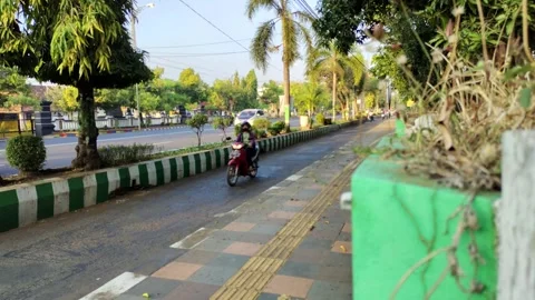 Timelapse of A busy street scene featuring a well-maintained road with a bi.. Stock-Footage 280369997