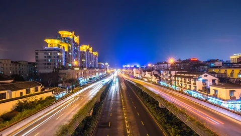 Timelapse of busy traffic Stock Footage 89438319