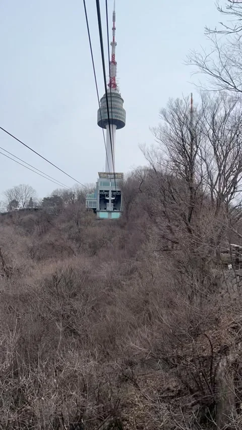 Timelapse Cable Car to Seoul Tower Stock Footage 245461053