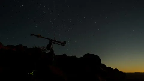Timelapse of a camera filming the night sky Stock Footage 310545555